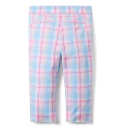 Janie and Jack Pants|Matching Sets-Plaid Canvas Pant blue skies plaid