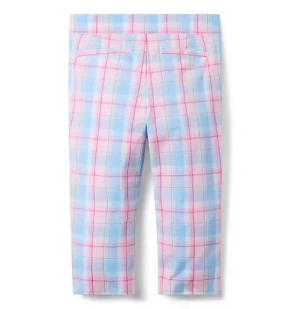 Janie and Jack Pants|Matching Sets-Plaid Canvas Pant blue skies plaid
