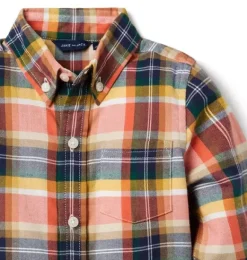 Janie and Jack Shirts-Plaid Flannel Shirt maple leaf plaid