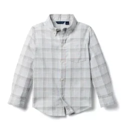 Janie and Jack Shirts-Plaid Flannel Shirt jet ivory plaid