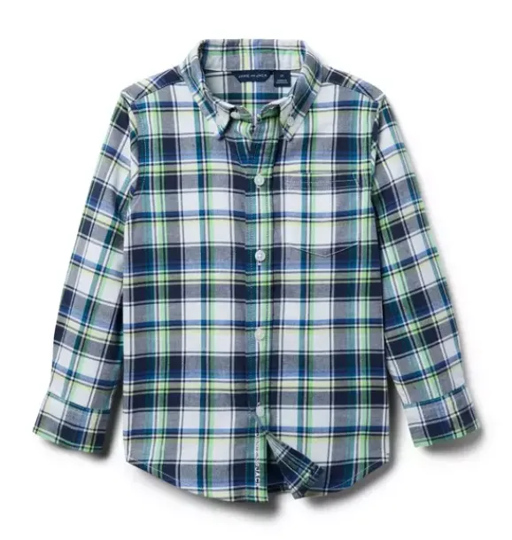 Janie and Jack Shirts-Plaid Flannel Shirt jet ivory plaid