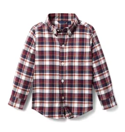Janie and Jack Shirts-Plaid Flannel Shirt chocolate bar plaid