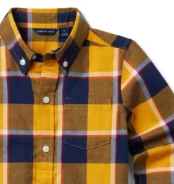 Janie and Jack Shirts-Plaid Flannel Shirt golden glow plaid