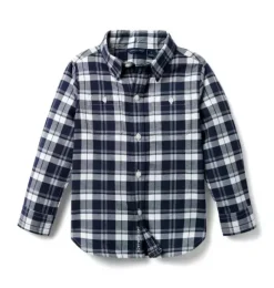 Janie and Jack Shirts-Plaid Flannel Shirt merchant marine plaid