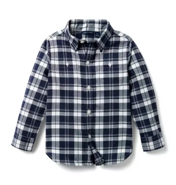 Janie and Jack Shirts-Plaid Flannel Shirt merchant marine plaid