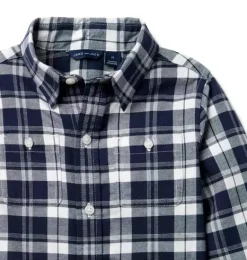 Janie and Jack Shirts-Plaid Flannel Shirt merchant marine plaid