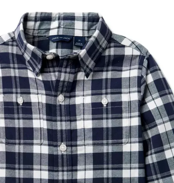 Janie and Jack Shirts-Plaid Flannel Shirt merchant marine plaid