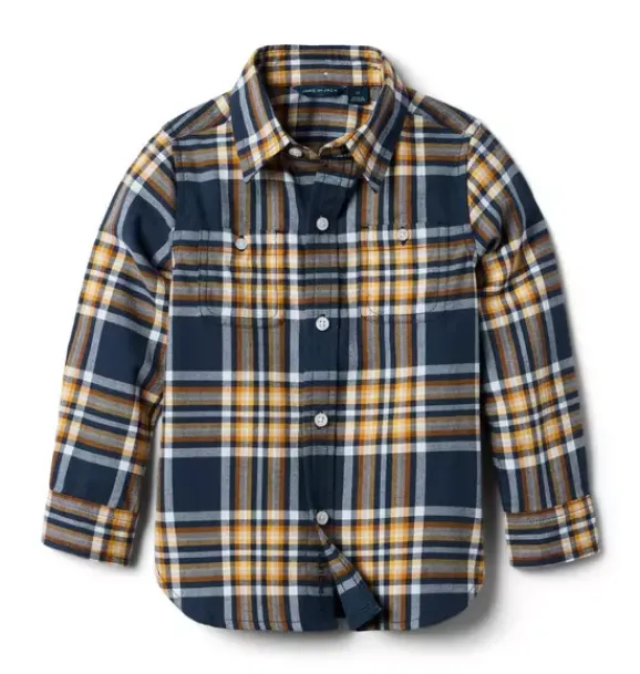 Janie and Jack Shirts-Plaid Flannel Shirt merchant marine plaid