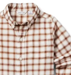 Janie and Jack Shirts-Plaid Flannel Shirt jet ivory plaid