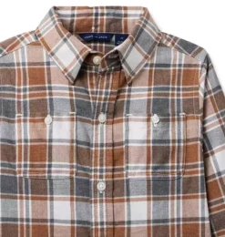 Janie and Jack Shirts-Plaid Flannel Shirt rich brown plaid