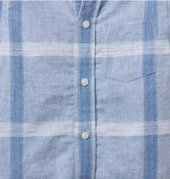 Janie and Jack Shirts-Plaid Linen-Cotton Shirt pebble blue plaid