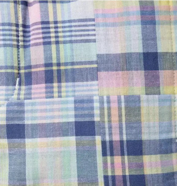 Janie and Jack Suiting|Matching Sets-Plaid Patchwork Pull-On Short light blue plaid