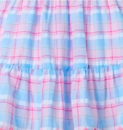 Janie and Jack Dresses-Plaid Ruffle Dress blue skies plaid