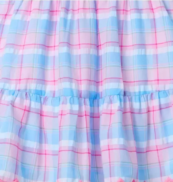 Janie and Jack Dresses-Plaid Ruffle Dress blue skies plaid