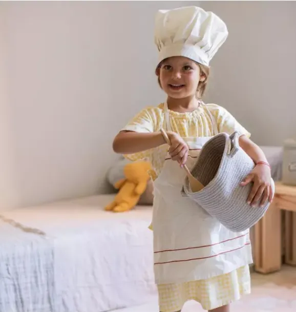 Janie and Jack Imaginary Play|Storage-Play Basket Little Chef grey