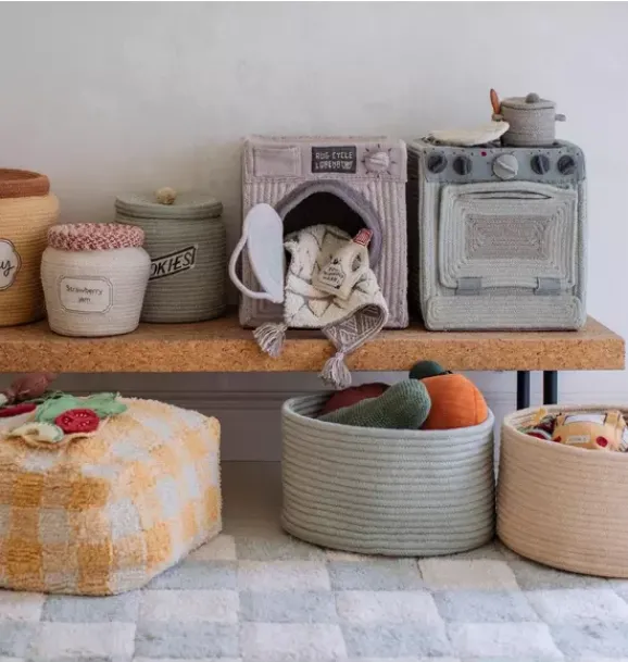 Janie and Jack Imaginary Play|Storage-Play Basket Washing Machine pearl