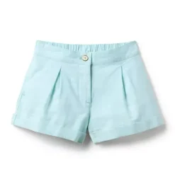 Janie and Jack Skirts & Shorts-Pleated Cuffed Short soft turquoise heather