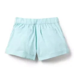Janie and Jack Skirts & Shorts-Pleated Cuffed Short soft turquoise heather