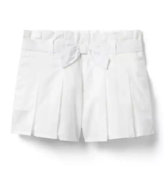 Janie and Jack Skirts & Shorts-Pleated Paperbag Waist Short white