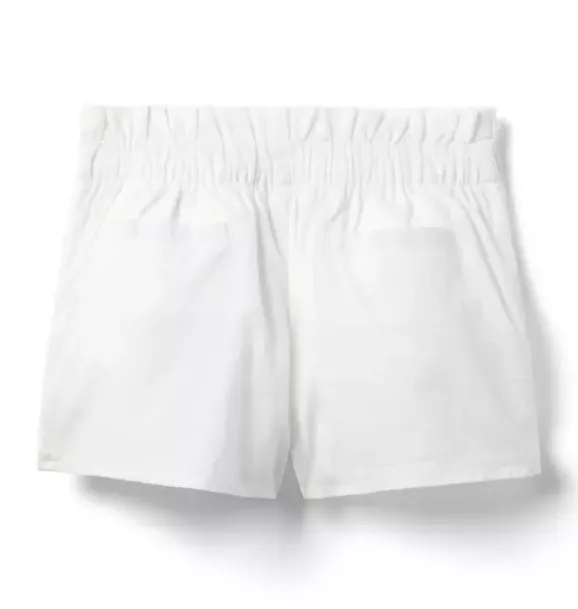 Janie and Jack Skirts & Shorts-Pleated Paperbag Waist Short white