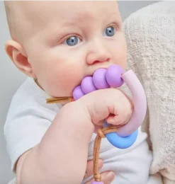 Janie and Jack Teethers And Bottles-Plum Arch Ring Teether purple