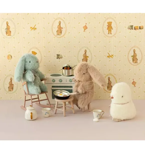 Janie and Jack Stuffed Animals-Plush Bunny, Mini - Cream Peach multi