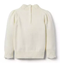 Janie and Jack Sweaters & Sweatshirts-Pointelle Cable Knit Sweater cream and sugar