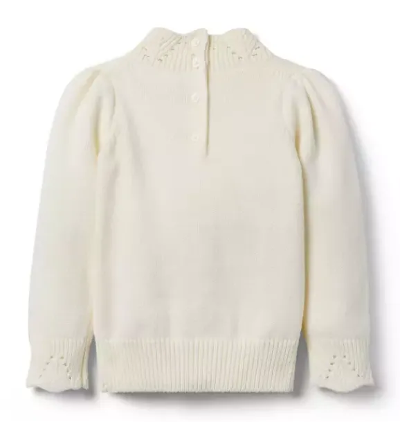 Janie and Jack Sweaters & Sweatshirts-Pointelle Cable Knit Sweater cream and sugar