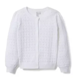 Janie and Jack Sweaters & Sweatshirts-Pointelle Cardigan white