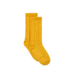 Janie and Jack Socks & Tights-Pointelle Sock sunny yellow