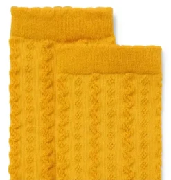 Janie and Jack Socks & Tights-Pointelle Sock sunny yellow