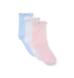 Janie and Jack Socks & Tights-Pointelle Sock 3-Pack white, pale pink and light blue