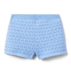 Janie and Jack Skirts & Shorts|Matching Sets-Pointelle Sweater Short blue bead