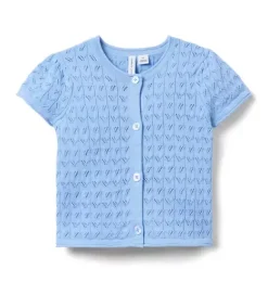 Janie and Jack Sweaters & Sweatshirts|Matching Sets-Pointelle Sweater Top blue bead