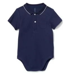 Janie and Jack Tops & Bodysuits-Polo Bodysuit merchant marine