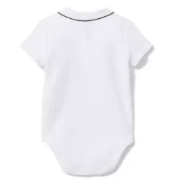 Janie and Jack Tops & Bodysuits-Polo Bodysuit white