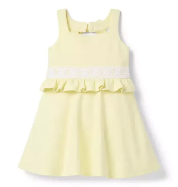 Janie and Jack Dresses-Ponte Bow Back Dress buttermilk