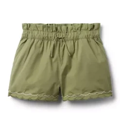 Janie and Jack Disney Mickey Mouse Safari|Skirts & Shorts-Poplin Paperbag Waist Short bay laurel green