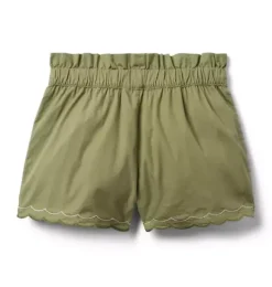Janie and Jack Disney Mickey Mouse Safari|Skirts & Shorts-Poplin Paperbag Waist Short bay laurel green