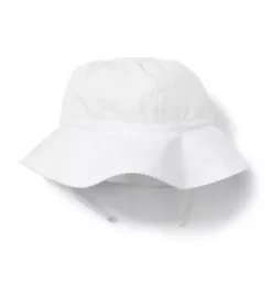 Janie and Jack Baby|Shoes & Accessories-Poplin Sun Hat white