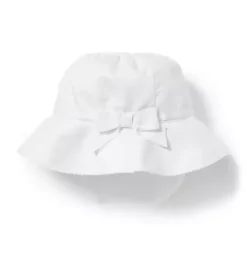 Janie and Jack Baby|Shoes & Accessories-Poplin Sun Hat white