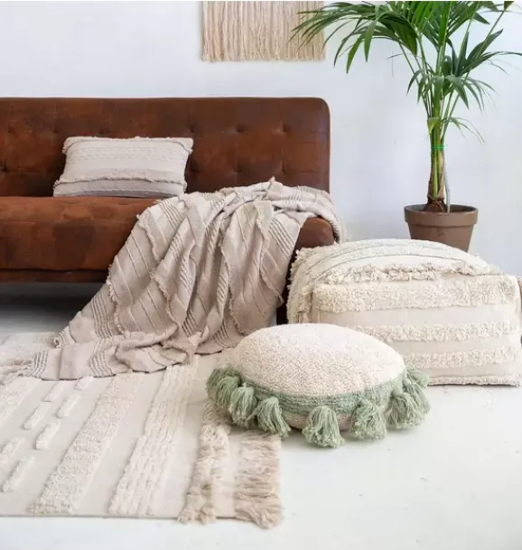 Janie and Jack Decorative Pillows And Throws-Pouf Air natural