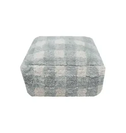 Janie and Jack Decorative Pillows And Throws-Pouf Vichy Sage blue