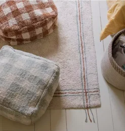 Janie and Jack Decorative Pillows And Throws-Pouf Vichy Sage blue