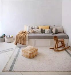 Janie and Jack Decorative Pillows And Throws-Pouf Vichy honey
