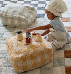 Janie and Jack Decorative Pillows And Throws-Pouf Vichy honey