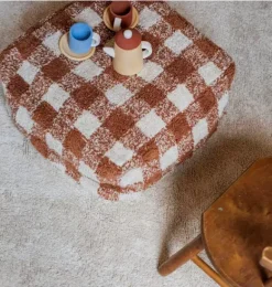 Janie and Jack Decorative Pillows And Throws-Pouf Vichy toffee