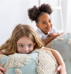 Janie and Jack Decorative Pillows And Throws-Pouf World Map multicolor