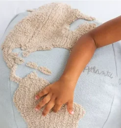 Janie and Jack Decorative Pillows And Throws-Pouf World Map multicolor
