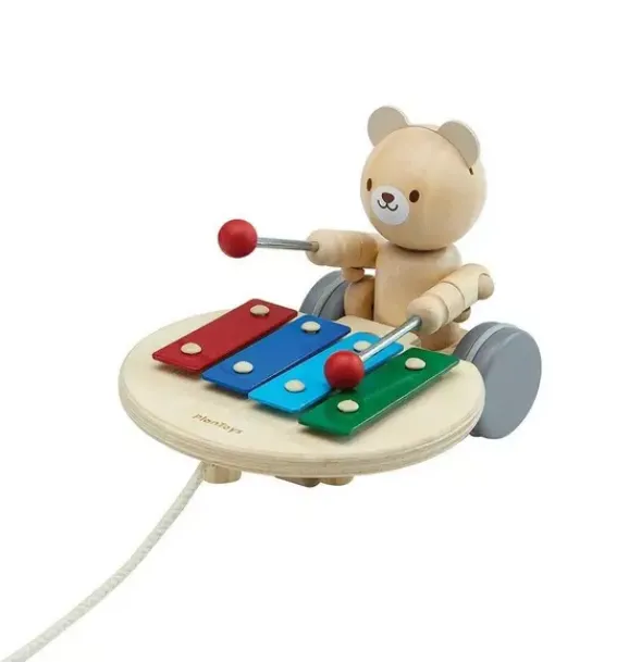 Janie and Jack Musical Instruments-Pull Along Musical Bear multi